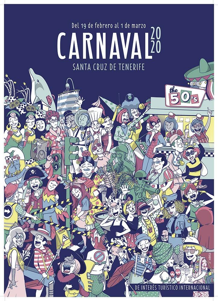 CARTELLO CARNAVAL SANTA CRUZ DE TENERIFE 2020 VECTOR